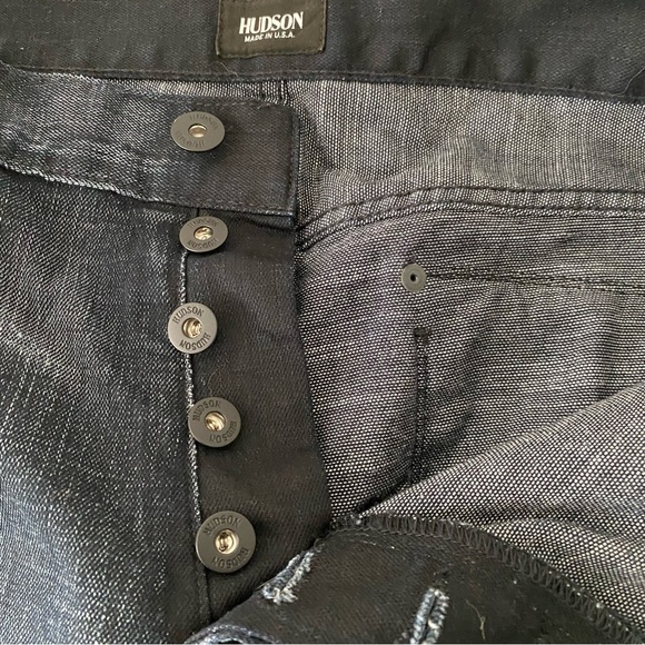 Hudson, Black Straight Leg Button Up Raw Hem Size 36 Denim Jeans - Picture 4 of 14